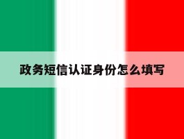 政务短信认证身份怎么填写