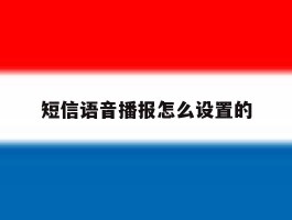 短信语音播报怎么设置的