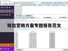 短信营销方案专题报告范文