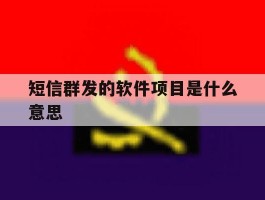 短信群发的软件项目是什么意思