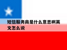 短信服务商是什么意思啊英文怎么说