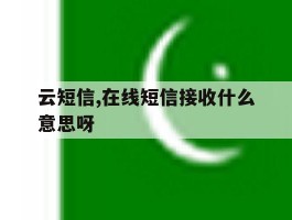 云短信,在线短信接收什么意思呀的简单介绍
